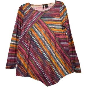 New Directions Asymmetrical Purple Pink Tunic Size Large